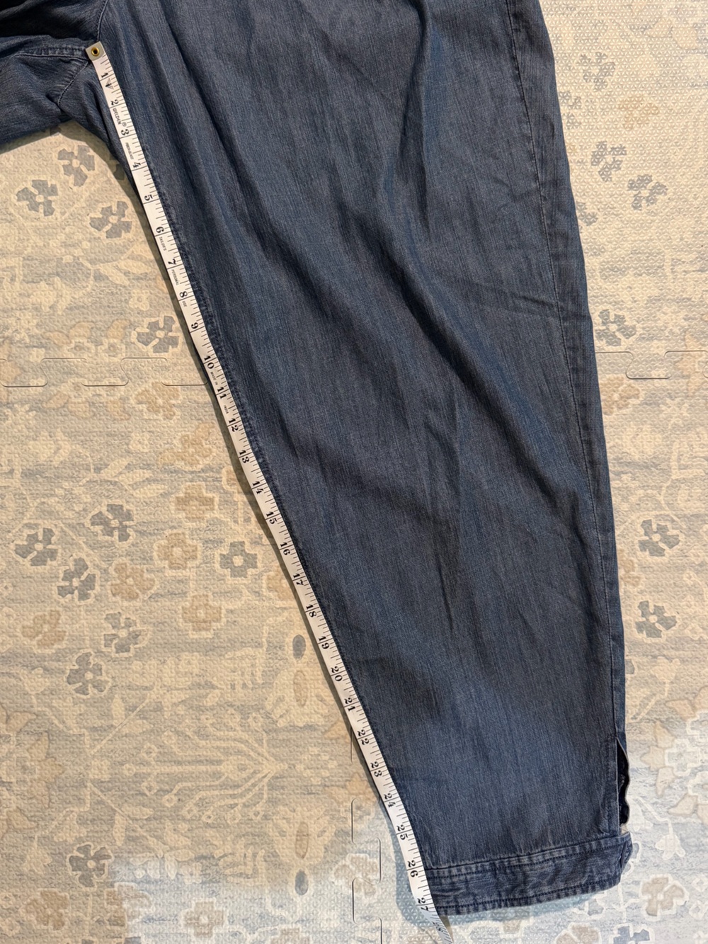 NWT Eileen Fisher, Tencel Denim, Slouchy Tapered, Smocked Waist, Minimalist - Picture 9 of 10